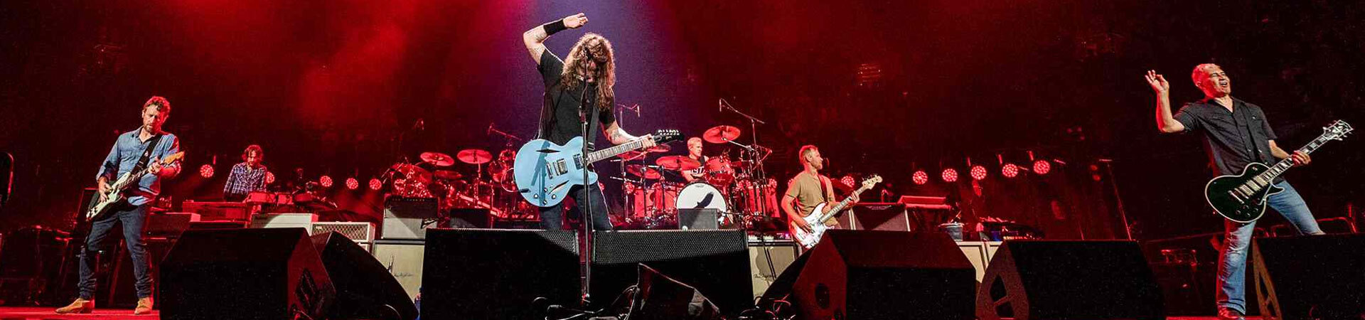 Alternative Rock band on stage performing